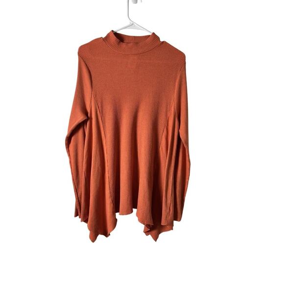 t.la Anthropologie long sleeve orange waffle shirt women's M - Picture 1 of 5